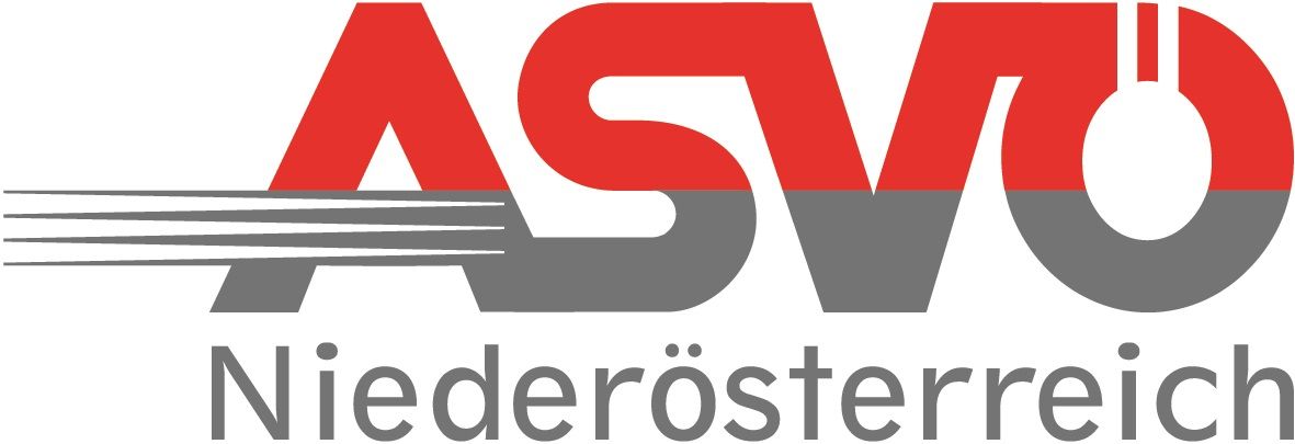 ASV Niederösterreich Logo mit den Buchstaben ASV in Rot und Grau auf weißem Hintergrund.