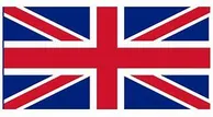 Die Flagge des Vereinigten Königreichs mit dem Union Jack, rot-weiße diagonale Streifen auf blauem Hintergrund.