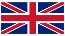 Die Union Jack mit einem roten Kreuz auf einem weißen Diagonalstreifen und einem roten Kreuz auf einem blauen Feld repräsentiert das Vereinigte Königreich.