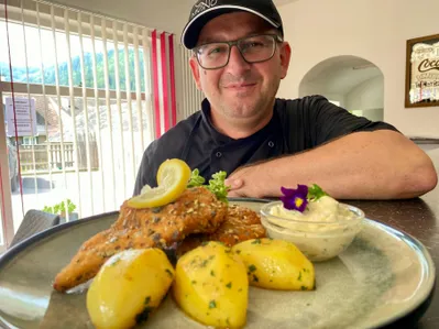Lunch, Meal, Food Presentation, Adult, Male, Man, Person, Portrait, Dish, Platter