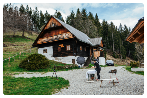 Outdoors, Shelter, Tree, Hut, Gravel, Housing, Fir, Person, House, Car