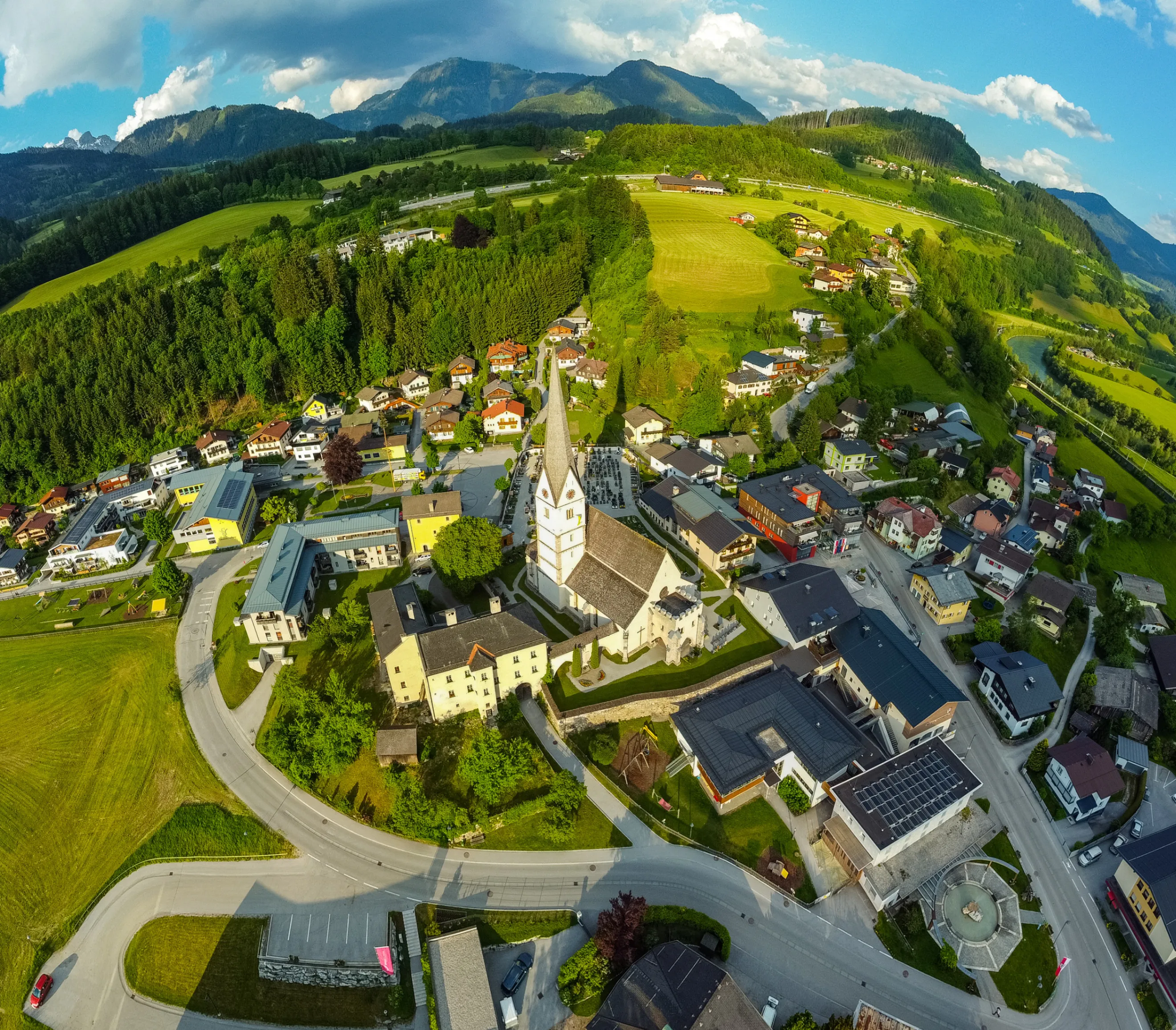 Outdoors, Road, Building, City, Aerial View, Cityscape, Urban, Housing, House, Driveway