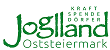 Das Jostland-Logo in grüner Schrift auf schwarzem Hintergrund. Der Text lautet 'Jostland' mit 'Kraft Spende Dorfer' darunter.