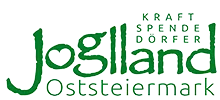 Das Jostland-Logo in grüner Schrift auf schwarzem Hintergrund. Der Text lautet 'Jostland' mit 'Kraft Spende Dorfer' darunter.