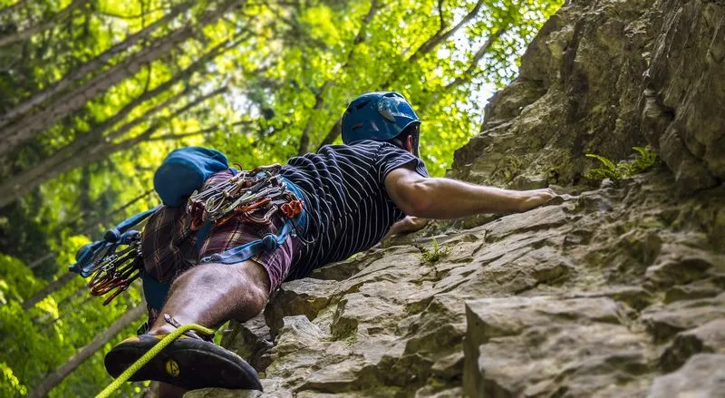 Outdoors, Climbing, Leisure Activities, Person, Sport, Adventure, Rock Climbing, Adult, Male, Man