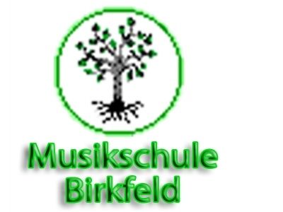 Logo der Musikschule Birkfeld mit einem Baum in einem Kreis, darunter steht 'Musikschule Birkfeld' in grüner Schrift.