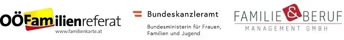 Die Logos von Familienreferat und Bundeskanzleramt sind auf einem weißen Hintergrund dargestellt.