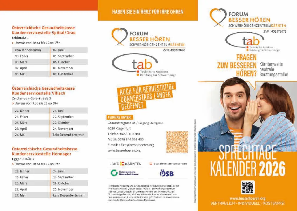 Das Dokument zeigt Termine und Zeiten für Gesundheitszentren an verschiedenen Orten. Termine umfassen den 2. Juni, 22. September, 27. Oktober, 24. November und 1. Dezember. Kontaktinformationen sind angegeben, einschließlich Telefonnummer, E-Mail und Website.
