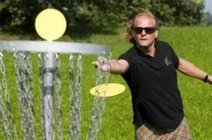Grass, Adult, Male, Man, Person, Throwing, Toy, T-Shirt, Frisbee, Machine