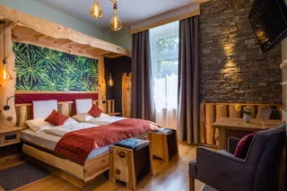 Indoors, Interior Design, Wood, Hardwood, Bed, Furniture, Hotel, Home Decor, Resort, Stained Wood