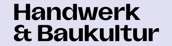 Schwarzer Text auf weißem Hintergrund mit der Aufschrift 'Handwerk & Baukultur'. Die Worte sind in einer fetten, serifenlosen Schrift.