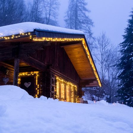 Bild enthält, Building, Outdoors, Shelter, Housing, Plant, Tree, House, Cabin, Fir, Log Cabin