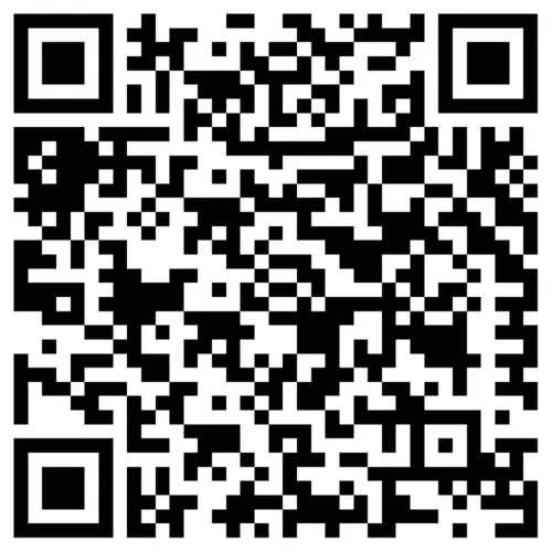 Das Bild enthält einen QR-Code, einen Matrix-Barcode, der von Bildlesegeräten gelesen werden kann. Er ist schwarz und weiß.