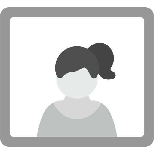 Eine graue Silhouette einer Frau mit einem Pferdeschwanz.