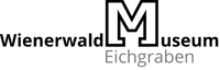 Das Logo für das Minerwald Museum in Eichgraben mit einem stilisierten 'M', darunter 'Minerwald' und 'Museum'.