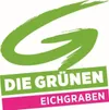 Ein grünes Logo mit einem stilisierten 'G' und den Worten 'Die Grünen Eichgraben' darunter in weiß. Der Hintergrund ist weiß.