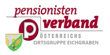Das Logo der Pensionisten-Verband Ortsgruppe Eichgraben in Österreich, mit einem stilisierten 'P' und dem Text 'Pensionisten Verband Osterreichs Ortsgruppe Eichgraben.'