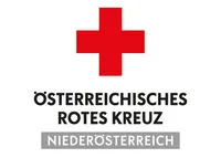 Das Logo des Osterreichischen Roten Kreuzes, ein roter Kreuz auf weißem Hintergrund mit dem Text 'Niederosterreich' darunter.
