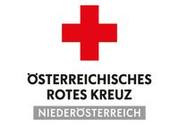 Das Logo des Osterreichischen Roten Kreuzes, ein roter Kreuz auf weißem Hintergrund mit dem Text 'Niederosterreich' darunter.