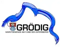 Das Logo für Grodig Marktgemeinde am Fuße des Untersbergs.