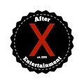 Das After X Entertainment Logo zeigt ein rotes X in einem weißen Kreis auf schwarzem Hintergrund.