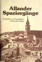 Ein altes Buchcover mit einer Sepia-Illustration eines Dorfes mit einer Kirche, Häusern und einem Berg im Hintergrund.