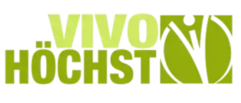 Der Text 'VIVO N' ist in fetten, großgeschriebenen grünen Buchstaben auf schwarzem Hintergrund geschrieben. Darunter steht 'HOCHST' in einer kleineren Schrift.