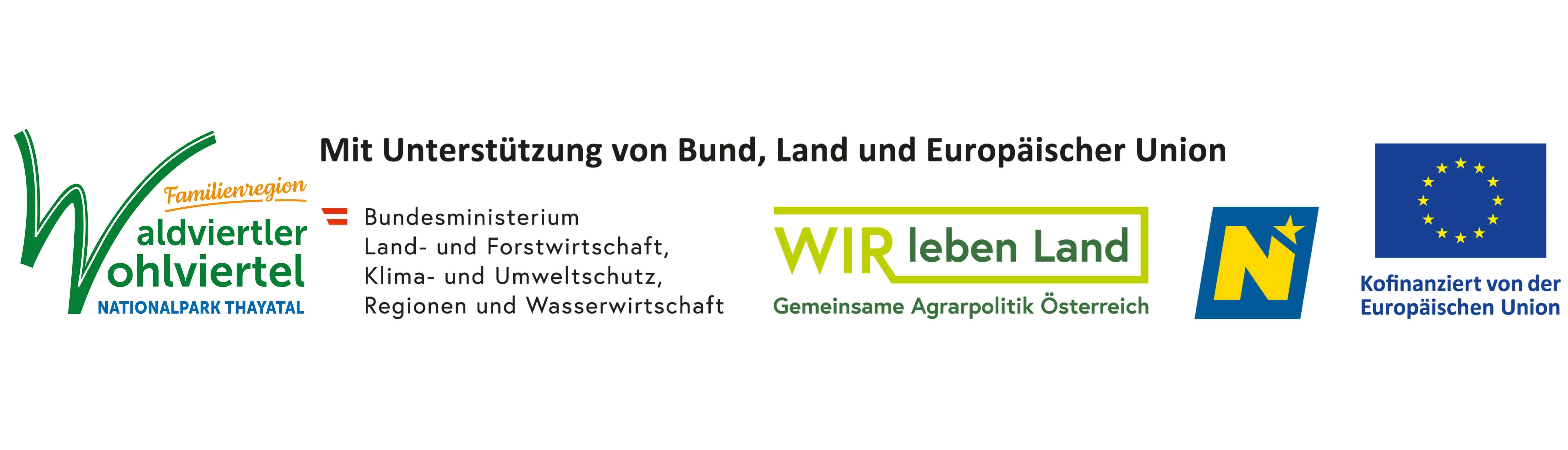 Ein weißer Hintergrund mit grünem Text, der 'WIR leben Landwirtschaft' und 'Gemeinsame Agrarpolitik' auf Deutsch liest. Das Bild ist ein Logo für eine gemeinsame Agrarpolitik.