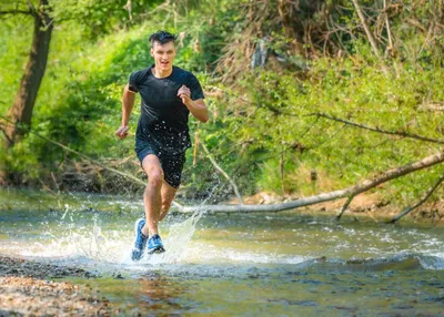 Person, Running, Water, Clothing, Shorts