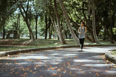 Person, Walking, Plant, Vegetation, Tree, Park, Shoe, Running, Woodland, Wristwatch