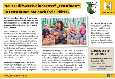 Kinderbetreuung - ErnstiNEST Ernstbrunn