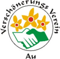 Ein Logo mit drei gelben Blumen und einer grünen Hand, die sie hält, mit dem Text 'Vereins' oben links und 'Au' unten rechts.