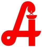 Ein rotes Logo mit einem Buchstaben 'A' und einer Kerze darin.
