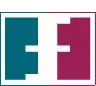 Ein einfaches Logo mit zwei überlappenden Quadraten, eines blau und eines rot, mit einem weißen Rand um die Kanten.