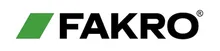 Das Logo von FAKRO, einem Unternehmen, zeigt ein grünes Dreieck und den Firmennamen in fetter schwarzer Schrift.