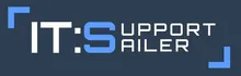 Das Logo für IT:S Upport Ailer, auf einem dunkelblauen Hintergrund.