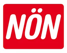 Ein rotes Quadrat mit dem Wort 'NEIN' in weißen Großbuchstaben geschrieben.