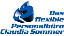 Das Logo für Claudia Sommers flexibles Personalbüro. Es zeigt ein stilisiertes 'S' in Blau, vor weißem Hintergrund.