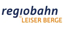 Das Logo für Regiobahn, das den Text 'LEISER BERGE' in Orange auf weißem Hintergrund zeigt.