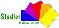 Das Logo für Stadler Malerwerkstatte, das eine lebendige Farbpalette mit Blau, Rot, Gelb und Orange zeigt, die in einer quadratischen Formation mit weißem Hintergrund angeordnet sind.