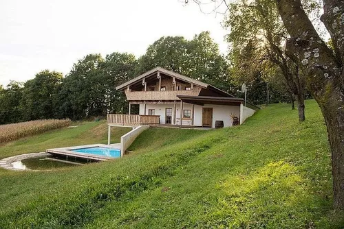 Building, House, Housing, Villa, Cottage, Outdoors, Hotel, Resort, Grass, Hot Tub