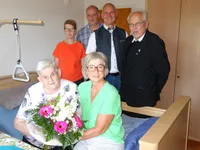 Flower, Flower Arrangement, Flower Bouquet, Plywood, Wood, Hospital, Adult, Female, Person, Woman