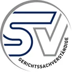 Das Logo zeigt einen stilisierten Buchstaben 'S' in Blau, einen 'V' in Grau und die Worte 'GERICHTSSACHEVERBANDIGE' in Schwarz darunter.